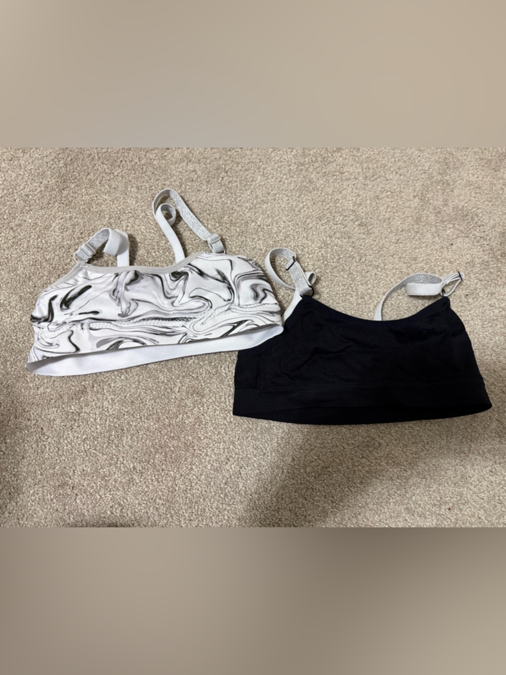 dELiA*s Black and White Marble Sport Bra